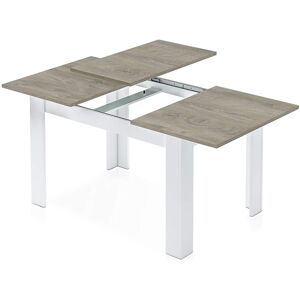 Dmora Table extensible effet bois 140/190x90 beige gris et blanc