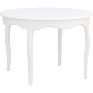 Table à manger 4 personnes en bois et en MDF, Ø 110 cm Blanc 110x76x110cm