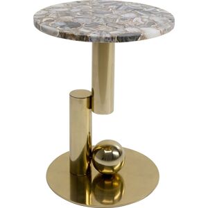 Kare Design Table d'appoint en pierre d'agate et acier dore
