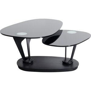 Kare Design Table basse pivotante en verre et acier noir - Publicité