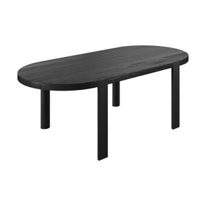 Rendez Vous Deco Table ovale 8 personnes en bois de teck recycle noir 220 cm Marron 220x75x100cm