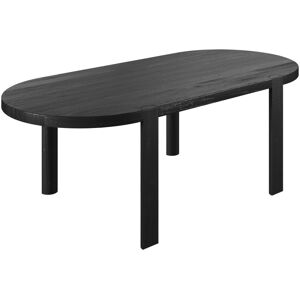 Rendez Vous Deco Table ovale 8 personnes en bois de teck recycle noir 220 cm Marron 220x75x100cm