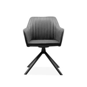 Calicosy Lot de 2 chaises anthracite et pieds noirs - L60 cm - Publicité