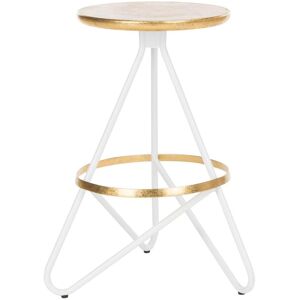 Safavieh Tabouret de comptoir en Metal, Blanc/Or