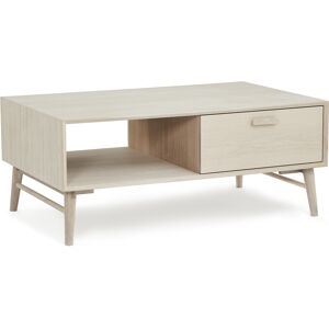 Furnhouse Table basse rectangulaire en chene massif clair Beige 75x50x120cm