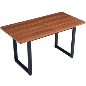 Urban Meuble Table de salle à manger effet bois nature pieds noir 140*70 - Publicité