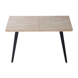 Mathi Design Table repas extensible bois et acier noir L140-220 Noir 220x76x80cm