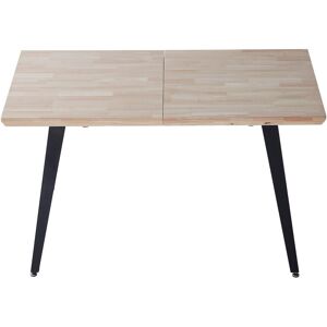 Mathi Design Table repas extensible bois et acier noir L140-220