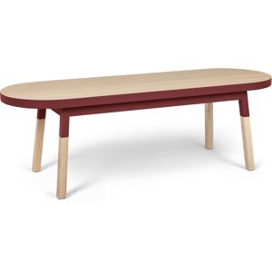 MON PETIT MEUBLE FRANCAIS Bout de lit banc 140 cm, 100% frene massif Rouge 140x45x45cm