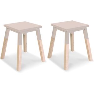 MON PETIT MEUBLE FRANCAIS 2 tabourets laques en frene, assise 35 cm