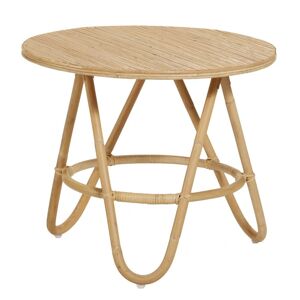 Kok Maison Table basse gigogne en rotin D60 Beige 60x53x60cm