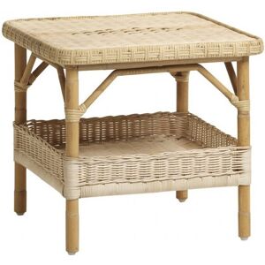 Kok Maison Table basse en rotin beige tresse Beige 51x45x51cm