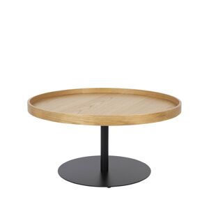 Drawer Table basse ronde en bois et metal D70cm bois clair Marron 70x35x70cm