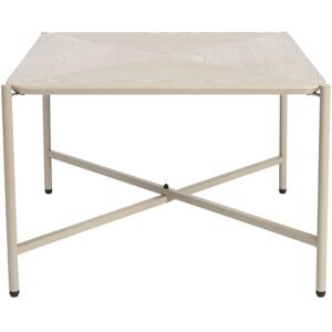 Drawer Table d'appoint carree en bois et metal 40x40cm beige