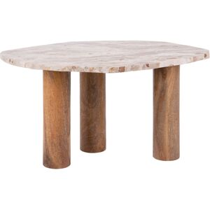 Leitmotiv Table d'appoint de forme organique en bois et marbre brun