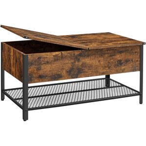 VASAGLE Table basse avec plateau rabattable effet bois noir