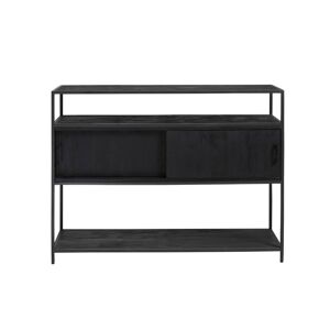 Made in Meubles Table console en bois noir 115 cm