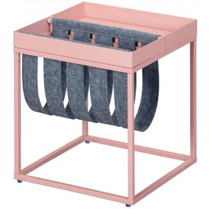 Dmora Table basse en metal peint en metal rose