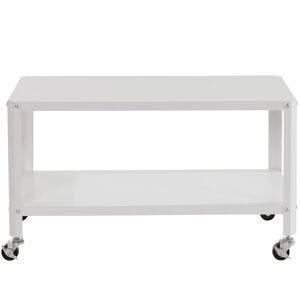 Loft24 Table basse avec 1 étagère en métal blanc - Publicité