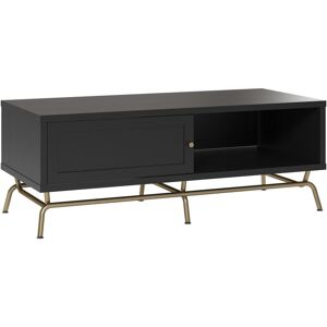 CosmoLiving by Cosmopolitan Table basse avec porte coulissante en MDF noir - Publicité