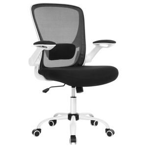 SONGMICS Chaise de bureau ergonomique toile respirante noir blanc