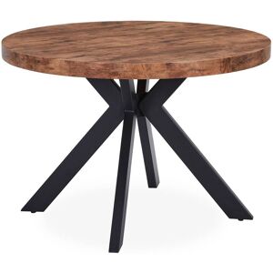 Menzzo Table ronde extensible noir et noyer