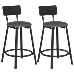 VASAGLE Tabourets de bar rembourres en PU acier vert foret