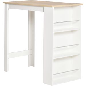 Homcom Table de bar avec rangement 3 etageres