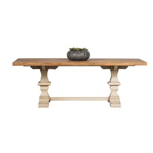 Hellin Table rectangulaire en bois piétement poutre L220 - Publicité