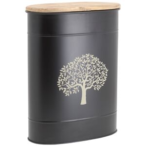 Aubry Gaspard Tabouret et seau a pellets en metal metal noir arbre