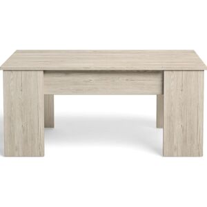 Homifab Table basse elevable blanche et effet bois 100 cm