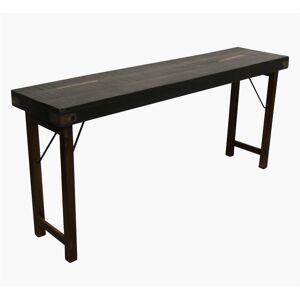 Mathi Design Console ancienne en bois noir Noir 170x76x40cm