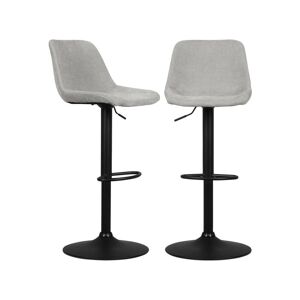 sweeek 2 tabourets de bar assise chenille gris clair