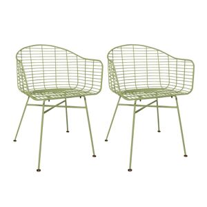 Now s Home Lot de 2 fauteuils de table en metal vert