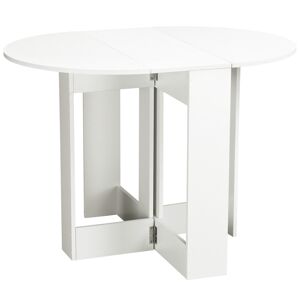 Homcom Table ovale pliable de cuisine 2 abattants blanc Blanc 104x73x76cm