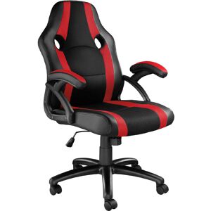 Tectake Chaise de bureau Forme ergonomique noir/rouge