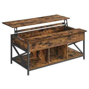 VASAGLE Table basse avec plateau relevable effet bois marron rustique - Publicité