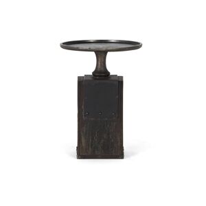 GINER Y COLOMER Table d'appoint en bois recupere marron fonce et metal