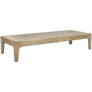 Pomax Table basse en bois et travertin beige Beige 130x26x50cm