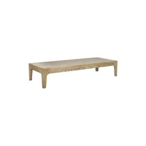 Pomax Table basse en bois et travertin beige