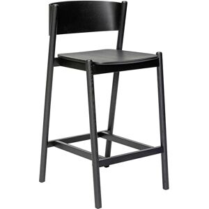 Hübsch Tabouret de bar en placage de chene et bois de chene noir