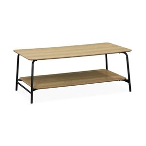 sweeek Table basse en decor bois et metal noir 1 etagere