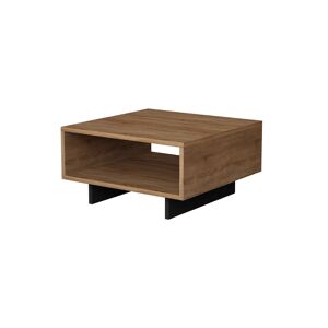 Menzzo Table basse carrée bois chêne et anthracite - Publicité