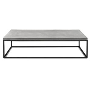 Lyon Béton Table basse design industriel en béton gris et acier noir - 130x70cm