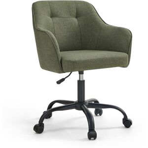 SONGMICS Chaise de bureau ergonomique tissu coton-lin vert - Publicité