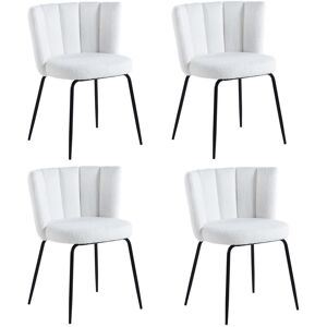 Mathi Design 4 Chaises de repas blanche