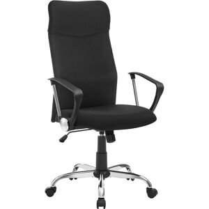 SONGMICS Fauteuil de bureau pivotant ergonomique acier noir