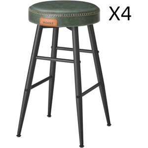 VASAGLE Tabouret de Bar Lot de 4 49,5 cm x 49,5 cm x 63 cm Vert Forêt - Publicité