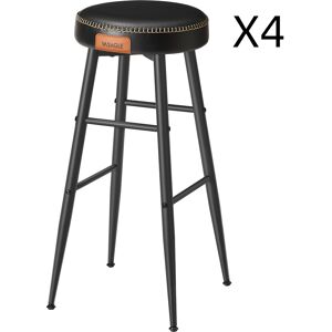 VASAGLE Tabouret de Bar Lot de 4 51,6 cm x 51,6 cm x 76,2 cm Noir Pur - Publicité