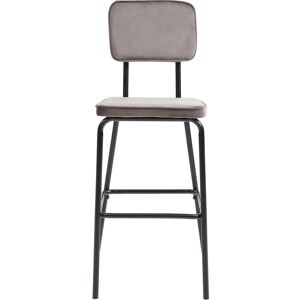 ATHM DESIGN Lot de 2 - Tabouret De Bar assise velours beige pieds metal - Publicité